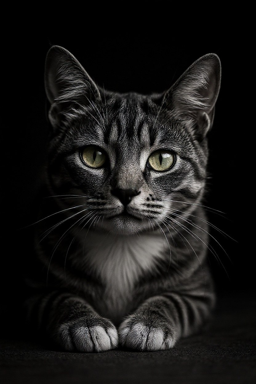 The Tabby - Fine-Art B&W pet portrait