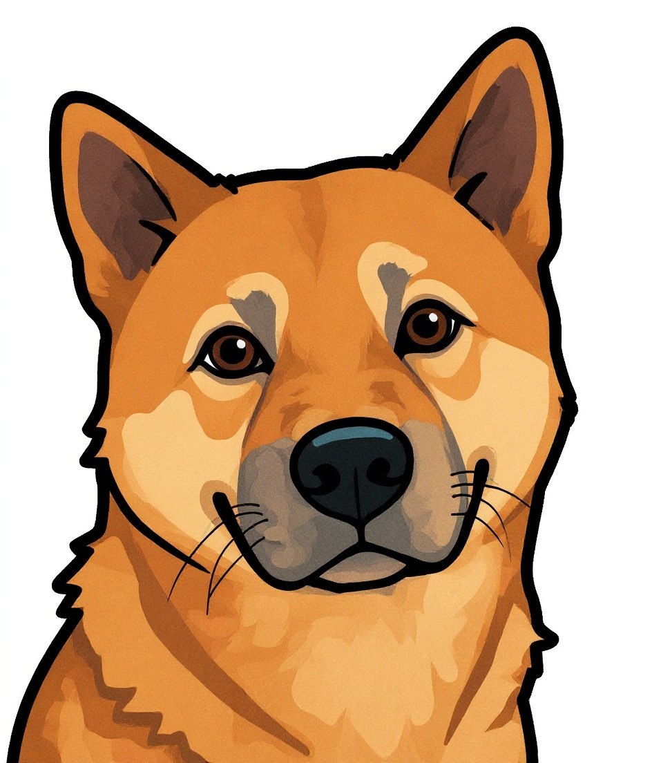 The Akita - Comic / Cartoon pet portrait