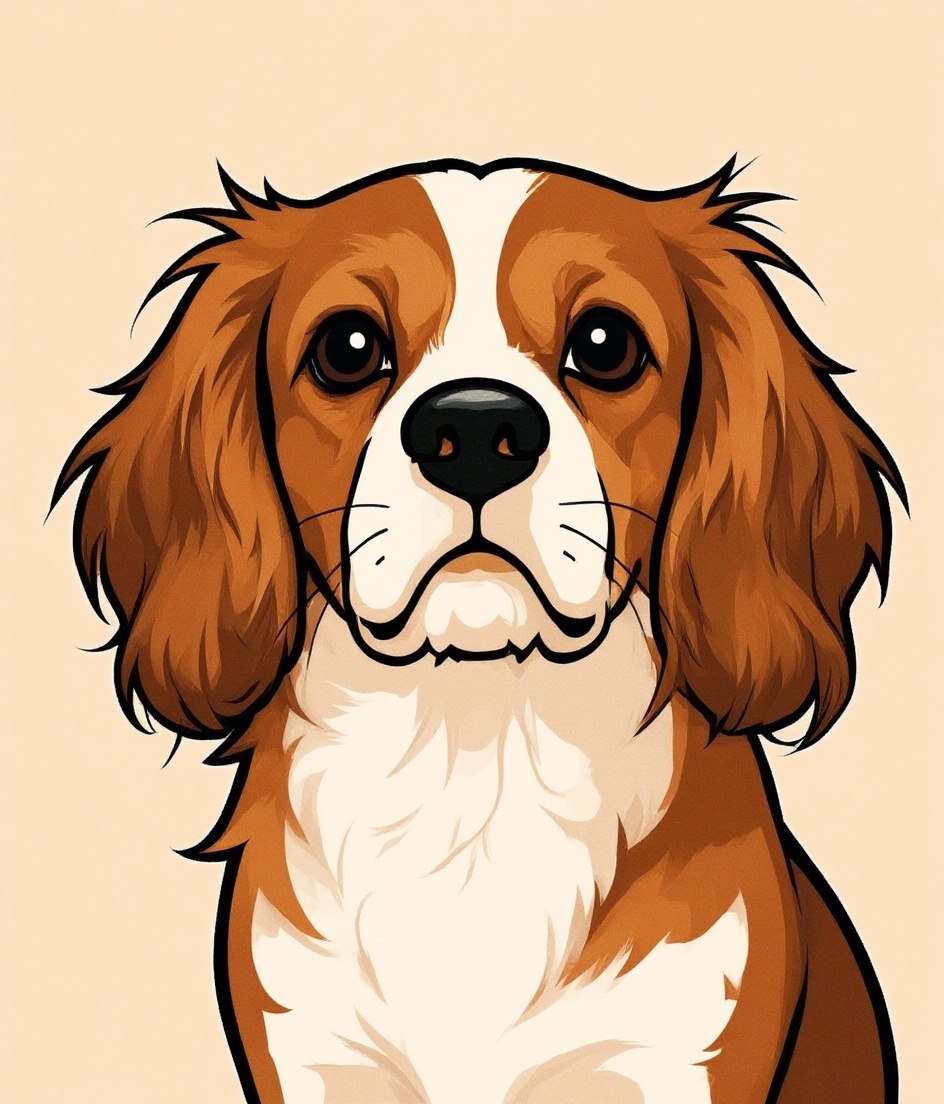 The Cavalier - Comic / Cartoon pet portrait