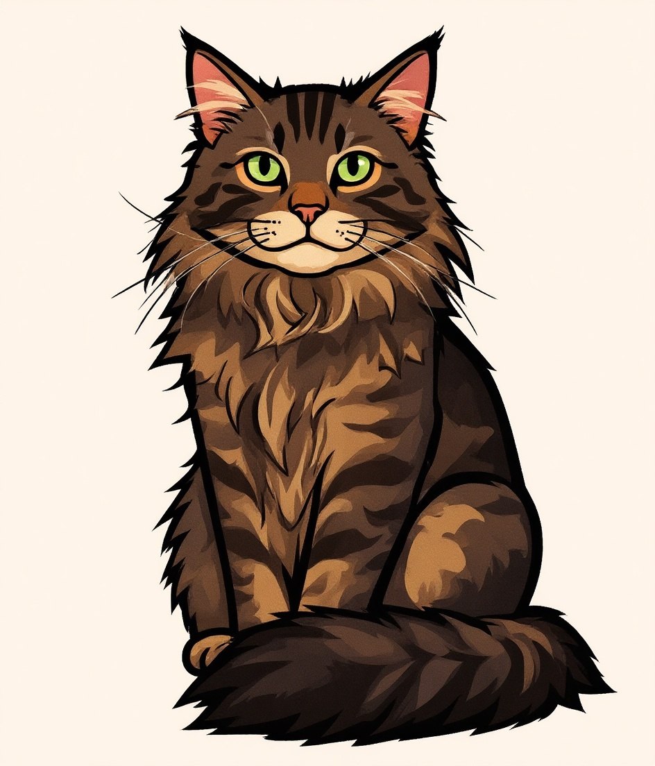 The Forest Cat - Comic / Cartoon pet portrait