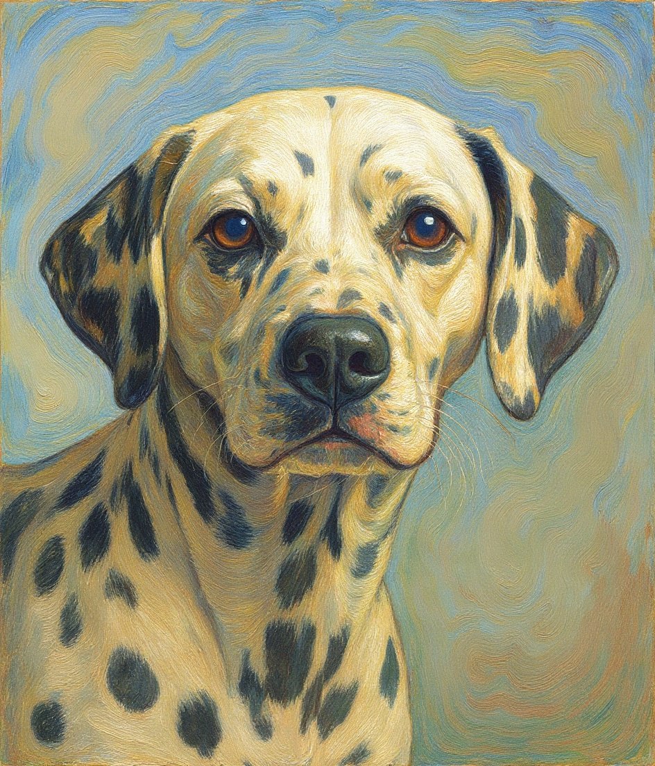 The Dalmatian - Impressionist pet portrait