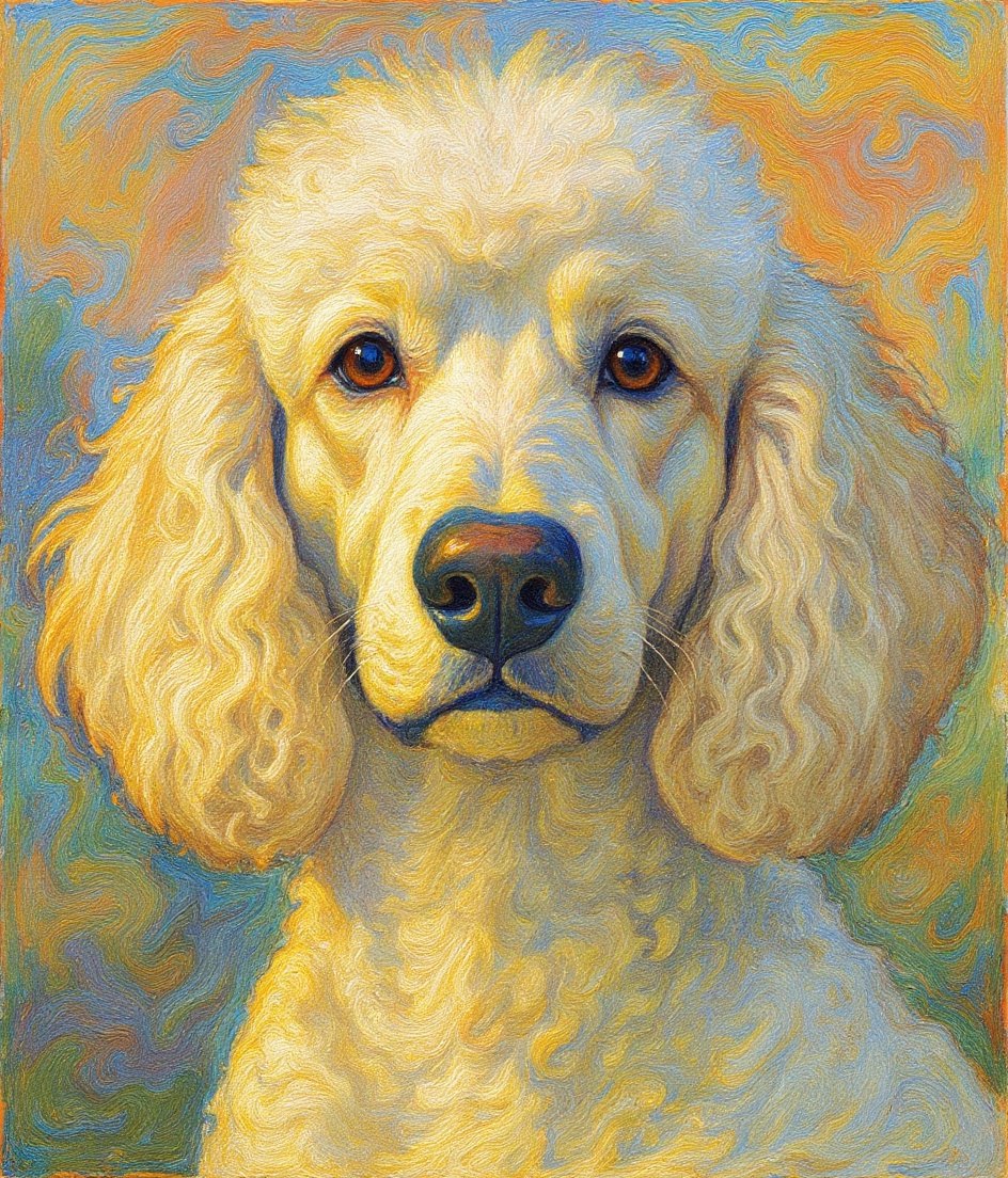 The Poodle - Impressionist pet portrait
