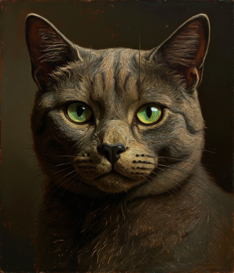 The Russian Blue - Classic Oil pet portrait