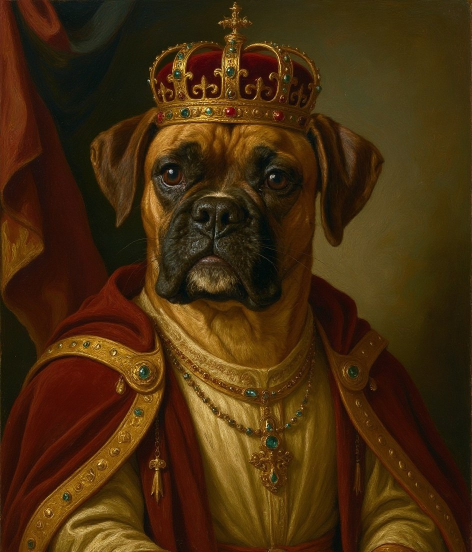 The Boxer - Royal Renaissance pet portrait