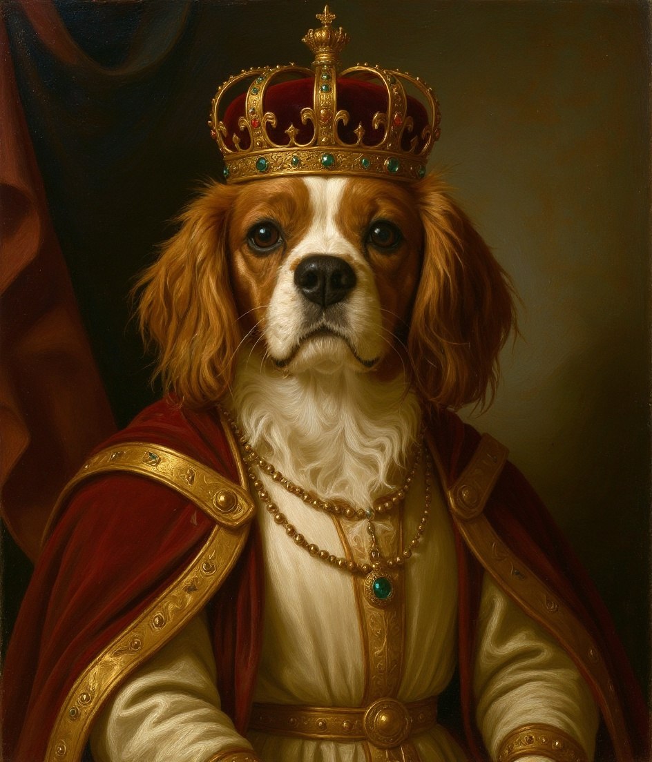 The Cavalier - Royal Renaissance pet portrait