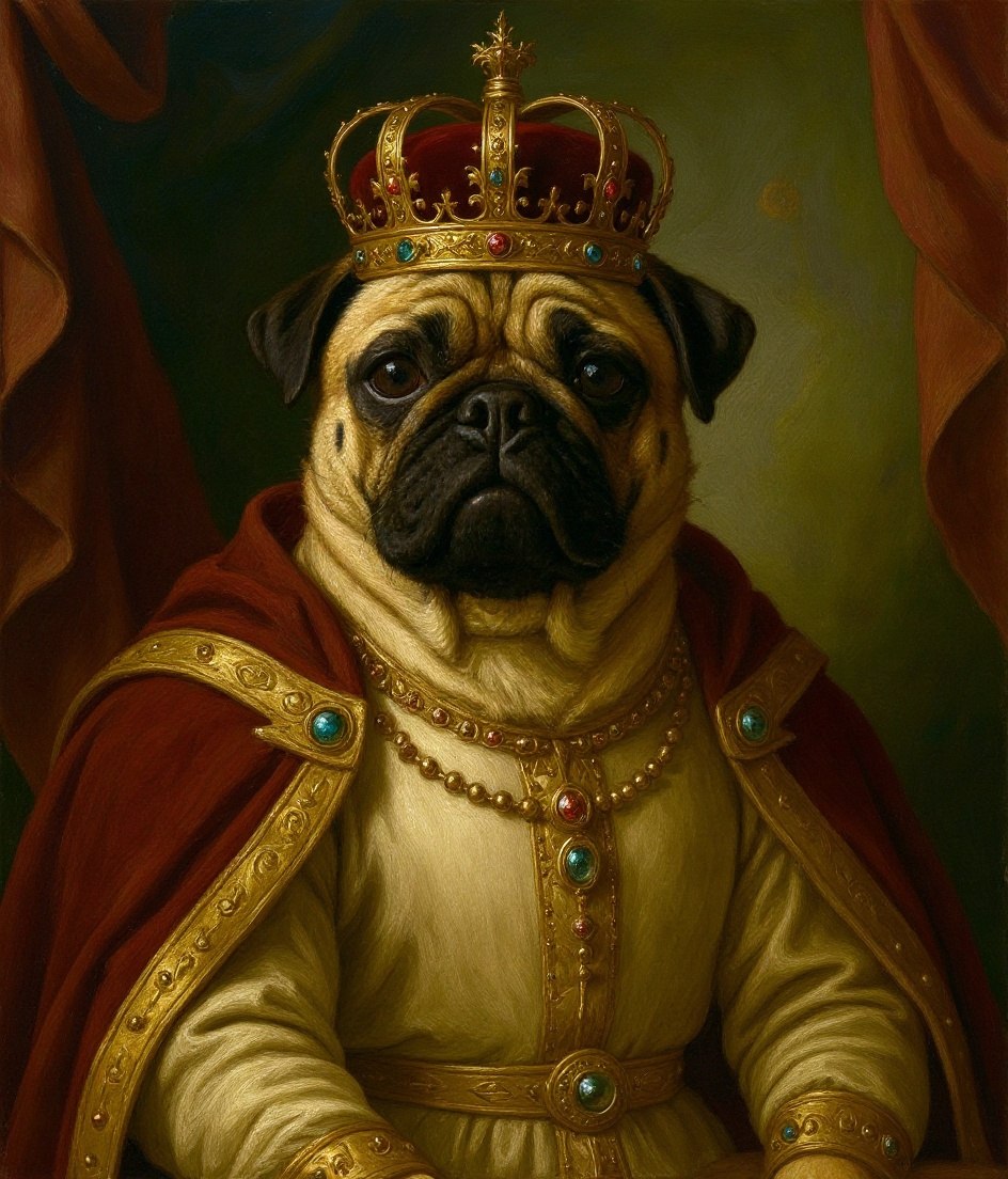 The Pug - Royal Renaissance pet portrait