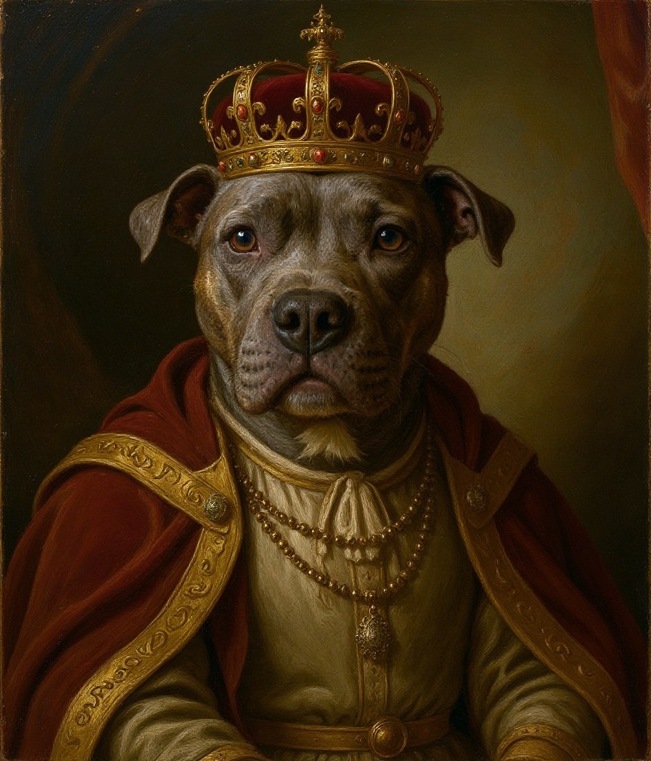 The Staffie - Royal Renaissance pet portrait