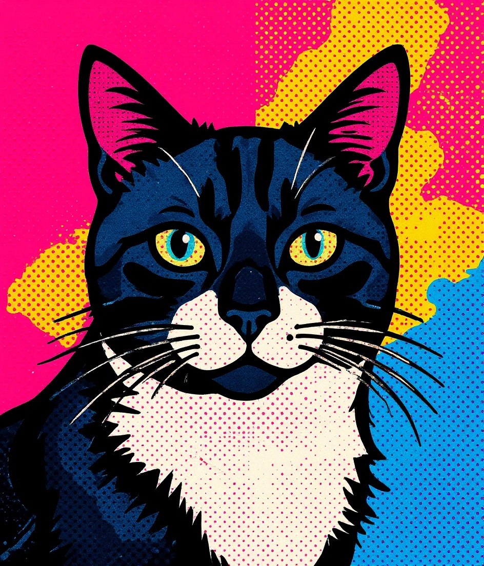 The Tuxedo - Warhol Pop Art pet portrait
