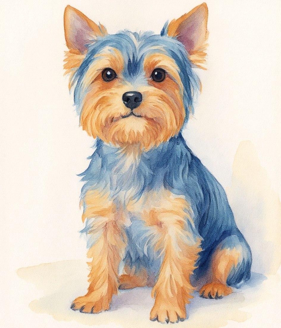 The Yorkie - Watercolour pet portrait
